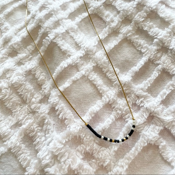 Dainty gold beaded necklace from Etsy // sister-in-law in morse code - Picture 3 of 4